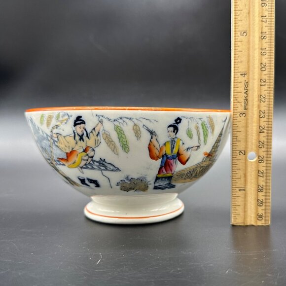 Vintage Bowl P Regout Co Maastright Timor Holland Asian Style Hand Painted - Picture 11 of 12